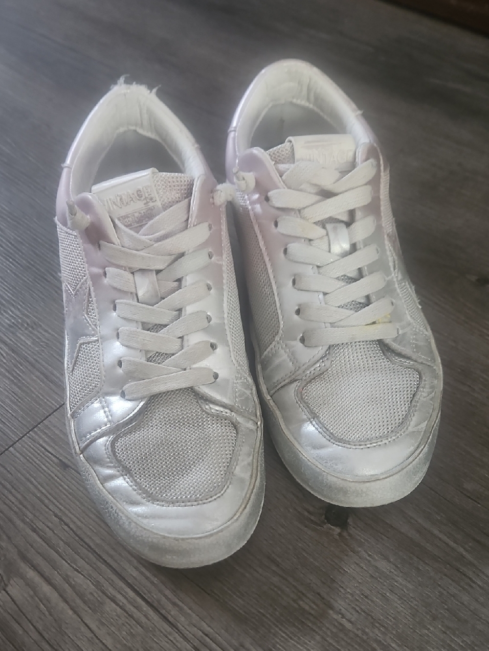 VINTAGE havana Silver Metallic Low-Top Sneakers